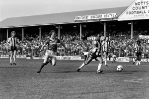 English League Division One match. Notts County 1 v Everton 0