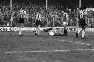 English League Division One match. Notts County 1 v Manchester United 3