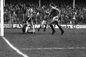 English League Division One match. Notts County 1 v Manchester United 3