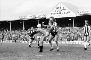 English League Division One match. Notts County 3 v Manchester United 2