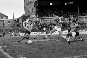 English League Division Two match Oldham Athletic 3 v Derby County 0 January