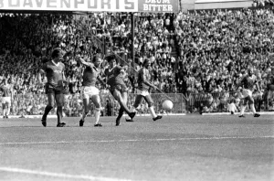 English League Division One match at St. Andrews. Birmingham City 1 v Liverpool 1