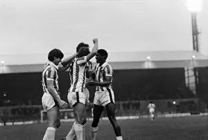 English League Division One match. Stoke 3 v Brighton and Hove Albion 0