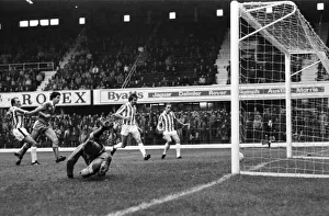 English League Division One match. Stoke 3 v Brighton and Hove Albion 0