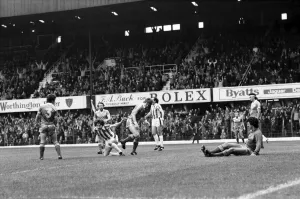 English League Division One match. Stoke 3 v Brighton and Hove Albion 0