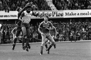 English League Division One match Stoke City 0 v Manchester United 1 Norman