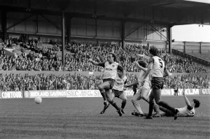 English League Division One match. Stoke City 1 v Tottenham Hotspur 1 November 1983