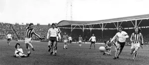 English League Division One match. Stoke City 2 v Tottenham Hotspur 2 John Duncan