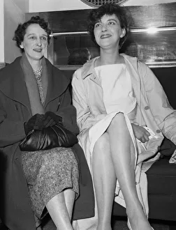 English playwright Shelagh Delaney with her mother on the first night of her play