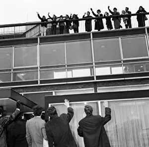 00687 Prints: The English pop rock group, Dave Clark Five at an airport leaving for America