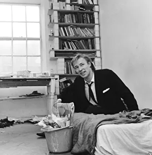 Bedroom Prints: English pop singer Mike Sarne photgraphed at his home in London. 10th February 1963