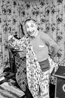 Entertainment: Clowns Blowey the clown seen here putting on his make-up before a