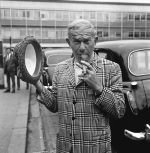 Entertainment Comedy: American comedian George Burns arrived at Heathrow Airport today to