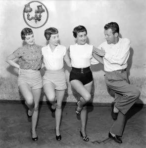 Entertainment: Dance Members of the TV Toppers dance troop seen here with Jack Billings