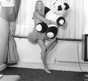 Entertainment television: Presenter Clodagh Rodgers at her home in London with her cuddly