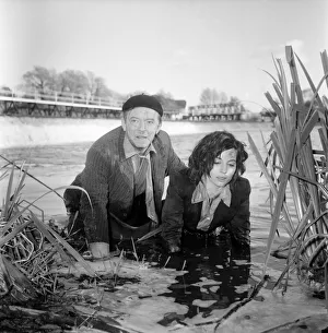 Swimming Prints: Entertainment: Television Programmes: Filming the Man Hunt