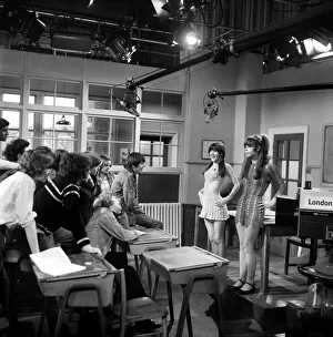 Entertainment: Television programmes: The pictures show the scene in form 5c when two of