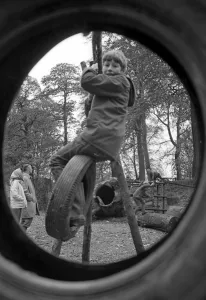 Warwick Prints: Enthusiastic youngsters make full use of the new adventure playground in Priory Park