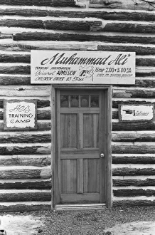 Sign Prints: Entrance to the gym at Muhammad Alis training camp at Deer Lake
