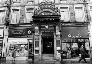 The entrance of Westgate Hotel, one of Newports most famous buildings