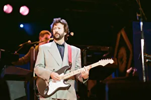 Eric Clapton on stage at Nelson Mandela 70th Birthday Tribute Concert, Wembley Stadium