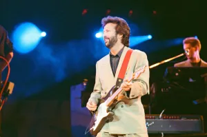 00368 Prints: Eric Clapton on stage at Nelson Mandela 70th Birthday Tribute Concert, Wembley Stadium