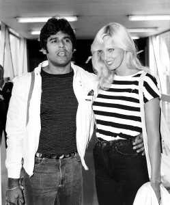 Striped Prints: Eric Estrada actor who starred in the television series CHIPS with fiancee Kathy Shower