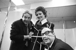 Opening Ceremony Prints: Eric Morecambe and Ernie Wise, accompanied by Miss Great Britain Carolyn Moore