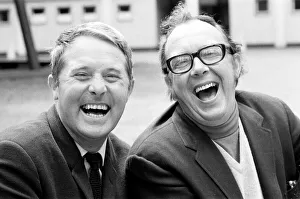 Eric Morecambe and Ernie Wise, Photo-call in Courtyard of BBC Television Centre, London