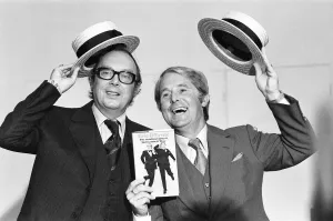 Eric Morecambe and Ernie Wise, photo-call launch party for their joint autobiography
