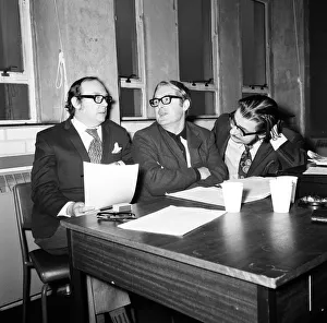 Eric Morecambe and Ernie Wise, pictured with BBC producer and director John Ammonds