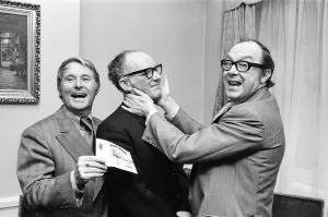 Eric Morecambe and Ernie Wise present 22 member Pools Syndicate from Dewsbury Engineering