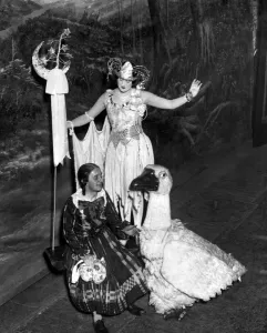 Ernest Leno and Molina Calverby in a scene from the play Mother Goose