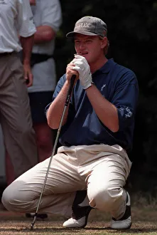 Crouching Prints: Ernie Els at the British Open Royal Lytham St Annes July 1996