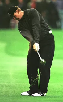 Ernie Els plays out of the rough on the 18th October 1998 during the 1998 World