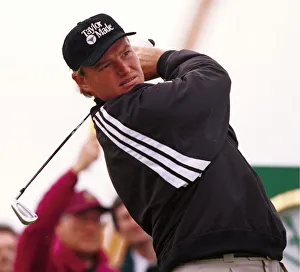 Ernie Els tees off on the third hole at the open golf championship at Royal Birkdale