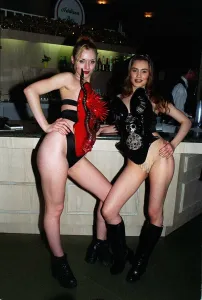 Sexy Prints: Erotica Exhibition November 1997 Girls wearing sexy clothes leaning on bar