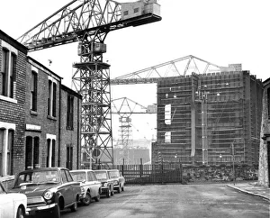 00091 Prints: One of the Esso super tankers take shape at Swan Hunter shipbuilders in Wallsend