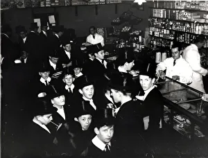 Class Prints: Eton College - Boys seen in the school shop - Picture dated February 1964