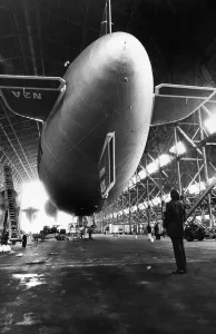 Bedfordshire Prints: The Europa N2A airship, buit by the Goodyear Corporation in the same hanger where