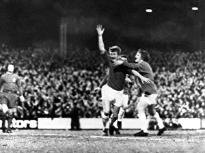 Arms Raised Prints: European Cup Winners Cup Quarter Final First Leg match at Ninian Park