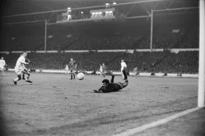 European Nations Cup Quarter Final First Leg match. England 1 v Spain 0