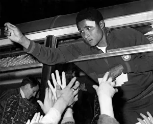 Eusebio da Silva Ferreira, the Portugese inside forward waves farewell to Old Trafford