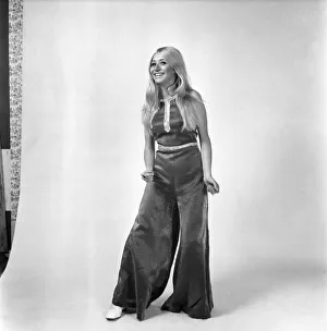 Eva Haraldsted, ex-girl friend of soccer star George Best wears a shimmering black
