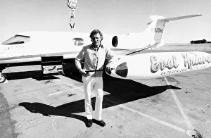 00506 Prints: Evel Knievel American stuntman daredevil 1974 in front of his personal plane