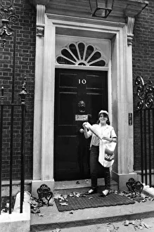 Front Door Prints: Evening Chronicle delivery girl Donna Brown posted the paper to the Prime Minister