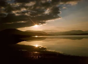 Evening over Loch Ba showing the mountains of Glencoe Scotland