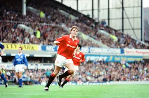 Everton 0-2 Manchester United, league match at Goodison Park