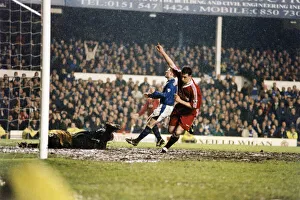 Everton 1 v Liverpool 1. Premier League match at Goodison Park, Liverpool
