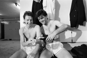 01046 Prints: Everton clinched the league title for the eighth time in their history with a 2-0 win